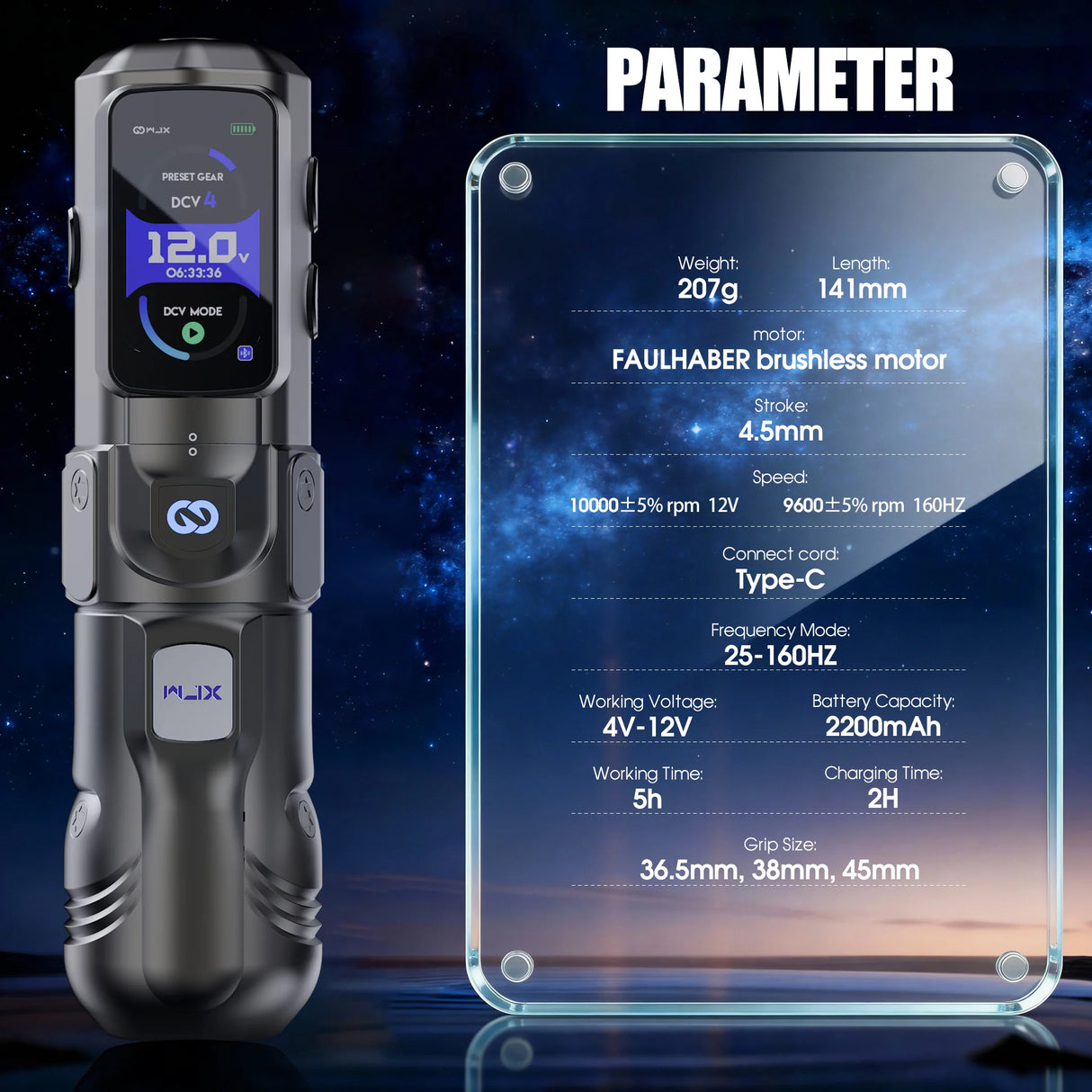 Mast WJX Hyper Force Wireless Tattoo Pen Machine with FAULHABER Brushless Motor - BVShop