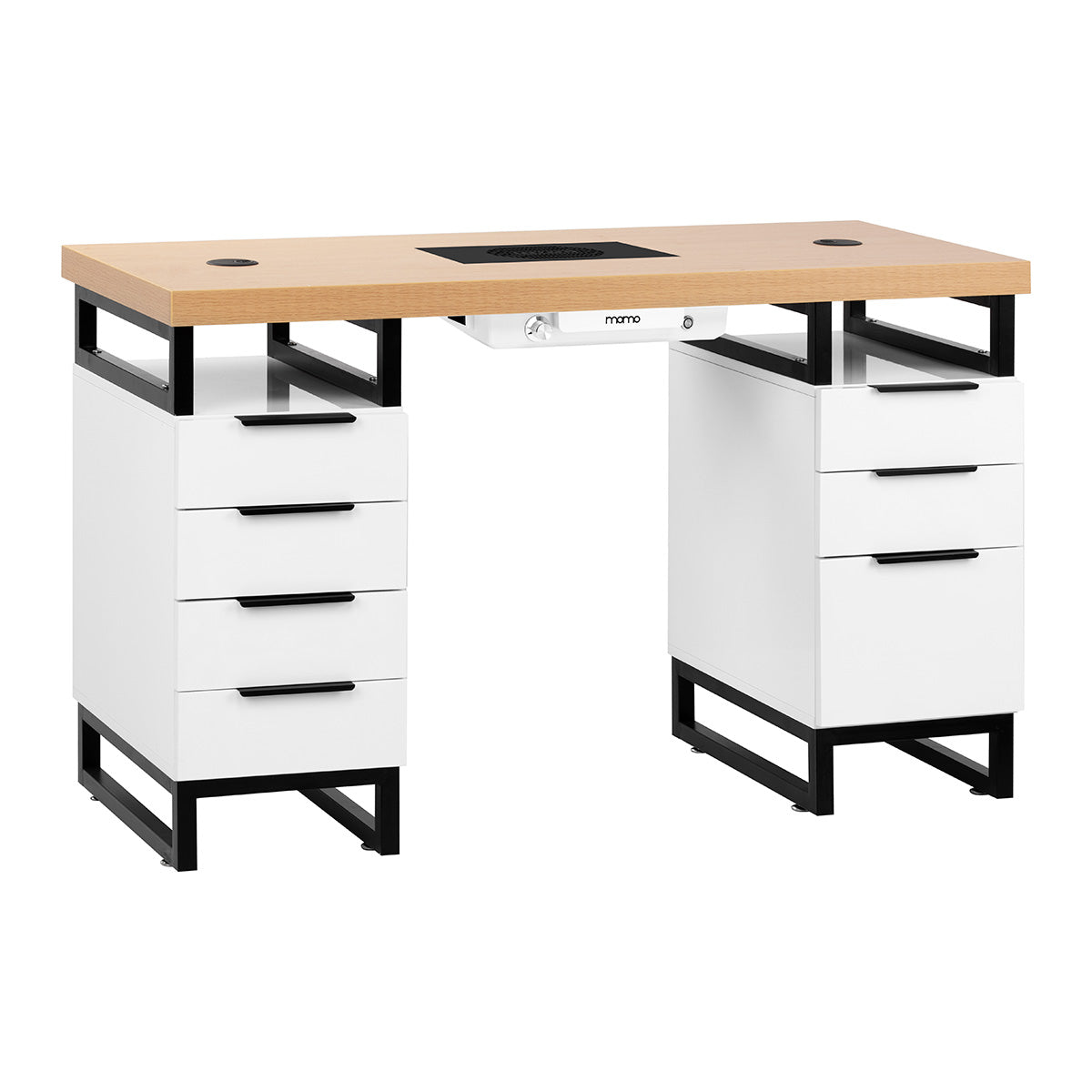 MOMO L02 manicure desk with dust absorber, featuring a sleek workspace, built-in dust extraction system, and ergonomic design for nail care.