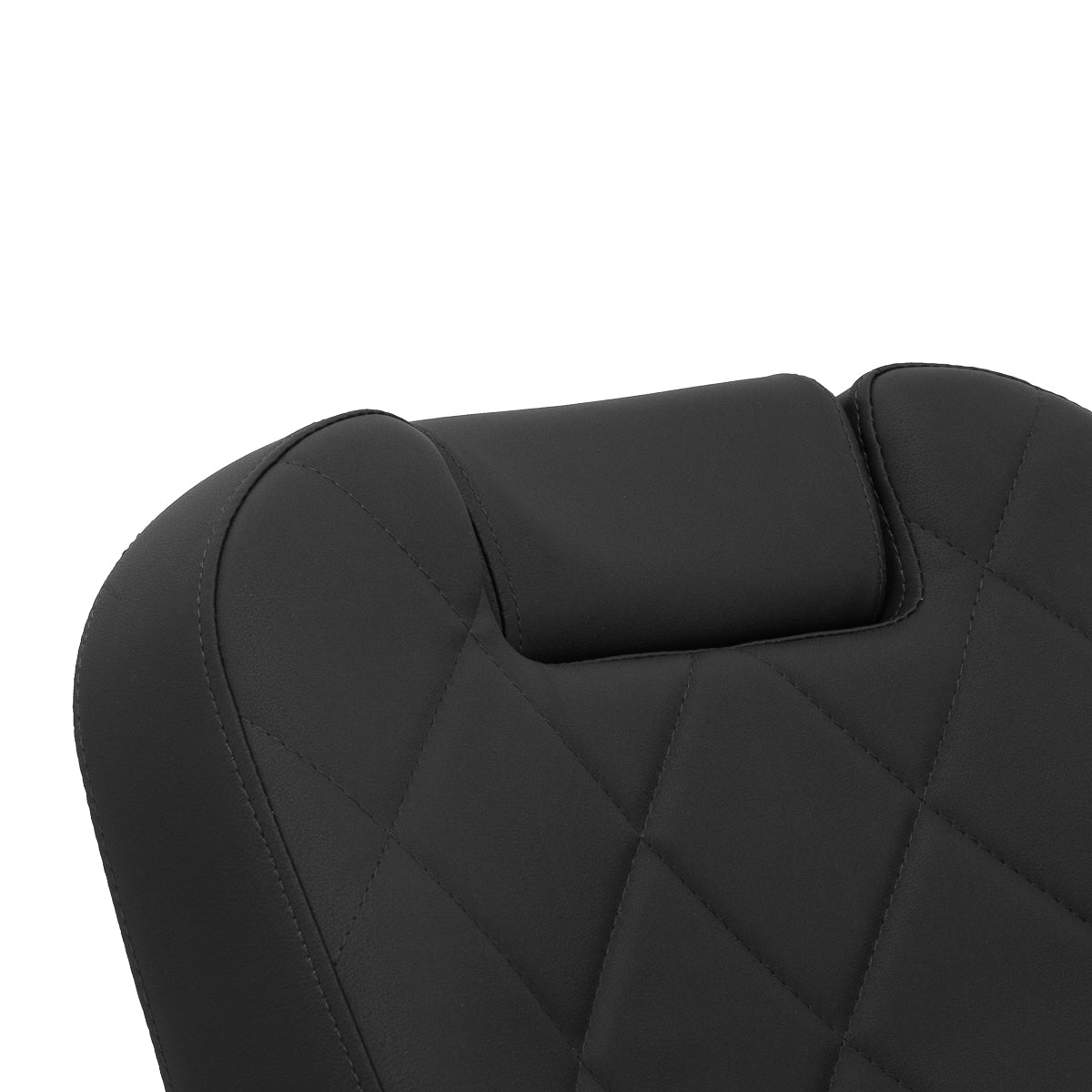 Gabbiano Bruno barber chair with black frame, padded seat and backrest, adjustable armrests, and sturdy barbershop furniture design.