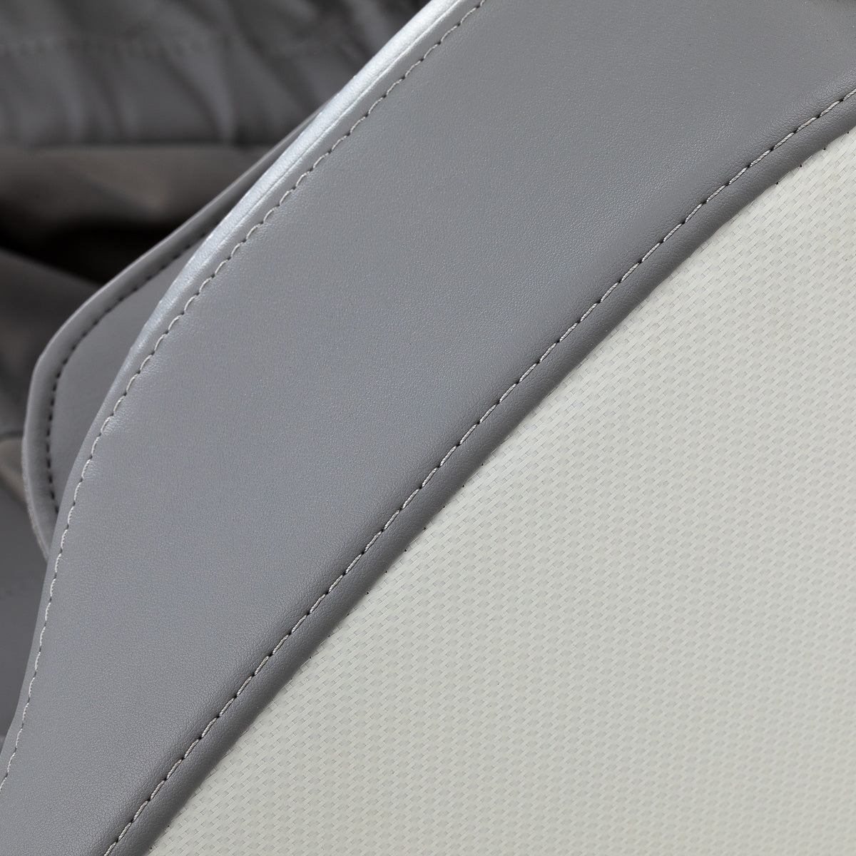 White and grey Sakura 3D Maximus massage chair showing plush upholstery and ergonomic design for relaxing massage therapy.
