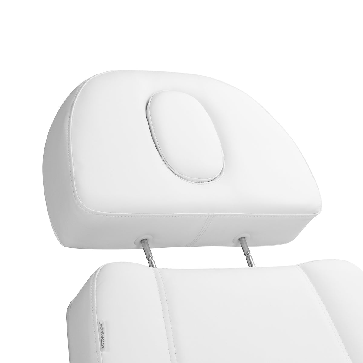 Azzurro Lux white cosmetic chair for beauty salons, featuring sleek design and comfortable seating for salon treatments.