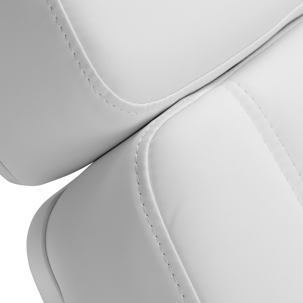 Azzurro Lux cosmetic chair in white for beauty salons, featuring sleek design and comfortable seating.