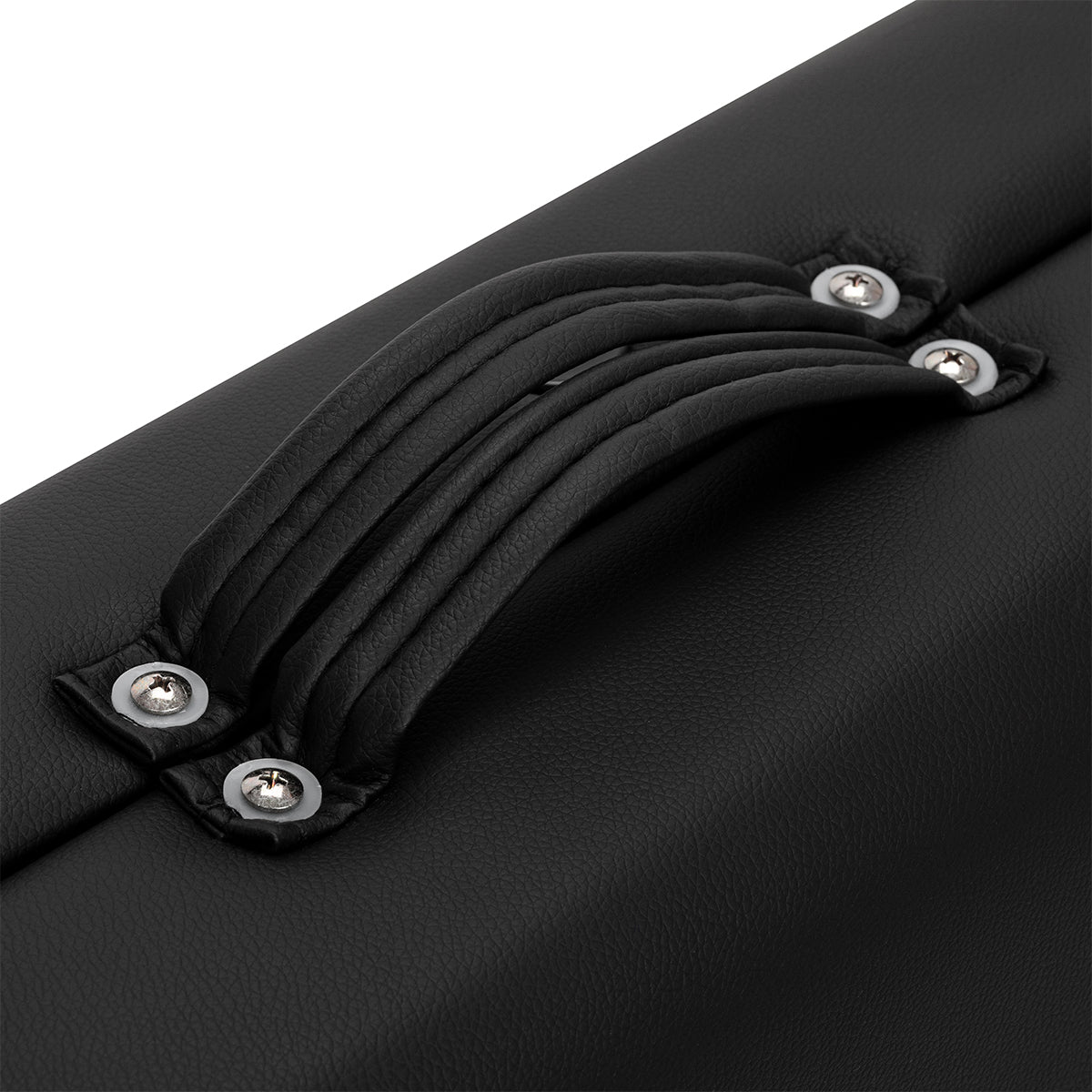 BALANCE aluminium folding massage table with three segments in black, featuring a sturdy frame and padded surface for comfort.