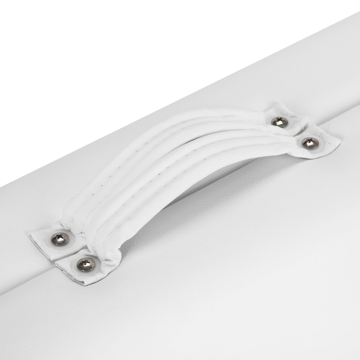 White BALANCE wooden folding massage table with 3 segments, 190x70 cm, featuring a sturdy, portable design for professional massage therapy.