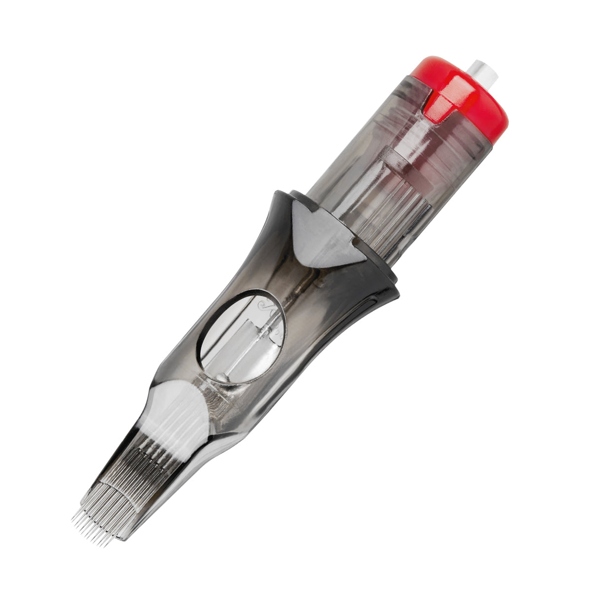Set of 10 EL CARTEL V2 0.30mm 5RM long taper tattoo cartridges, displayed with packaging and needle tips visible.