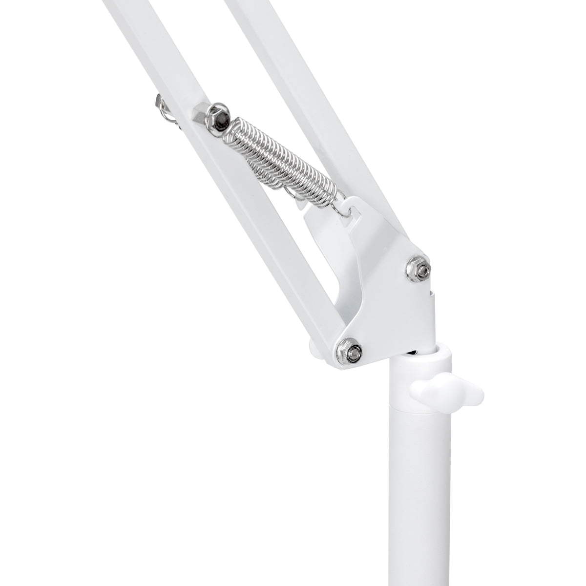 GLOW support réglable pour lampe UV/LED de pédicure – Blanc; gros plan de l’articulation réglable
