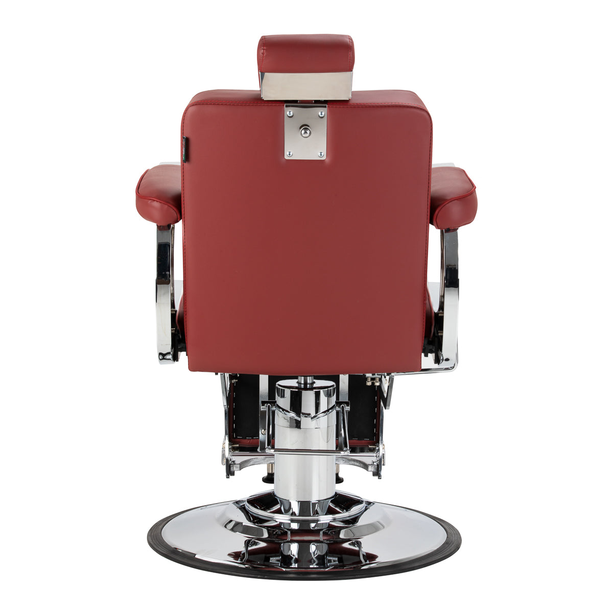 Gabbiano Visionerio+ fauteuil de barbier hydraulique – Rouge, cadre chromé; vue arrière