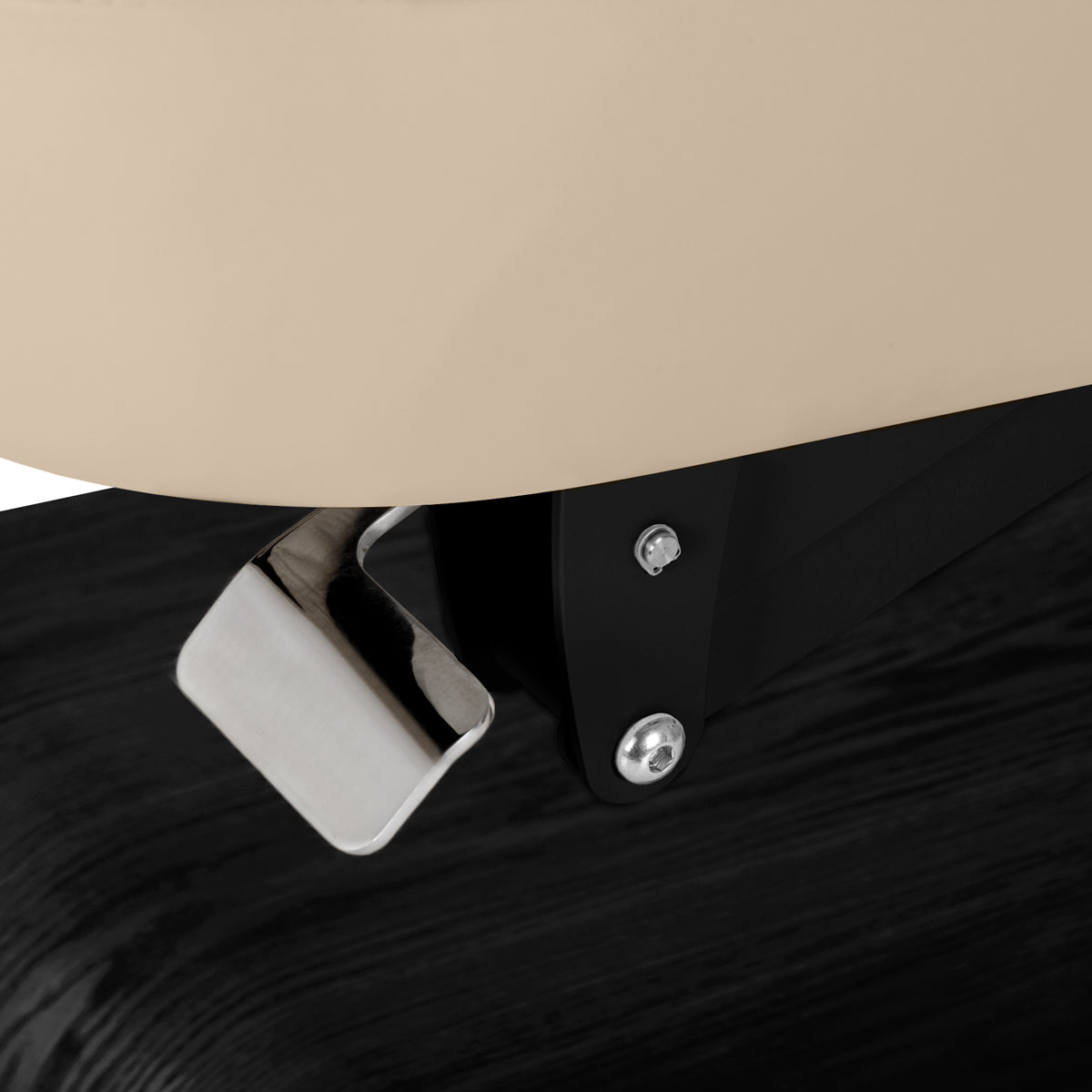 Table SPA Électrique Sillon Relax – Beige, Base Noir · Détail de fixation
