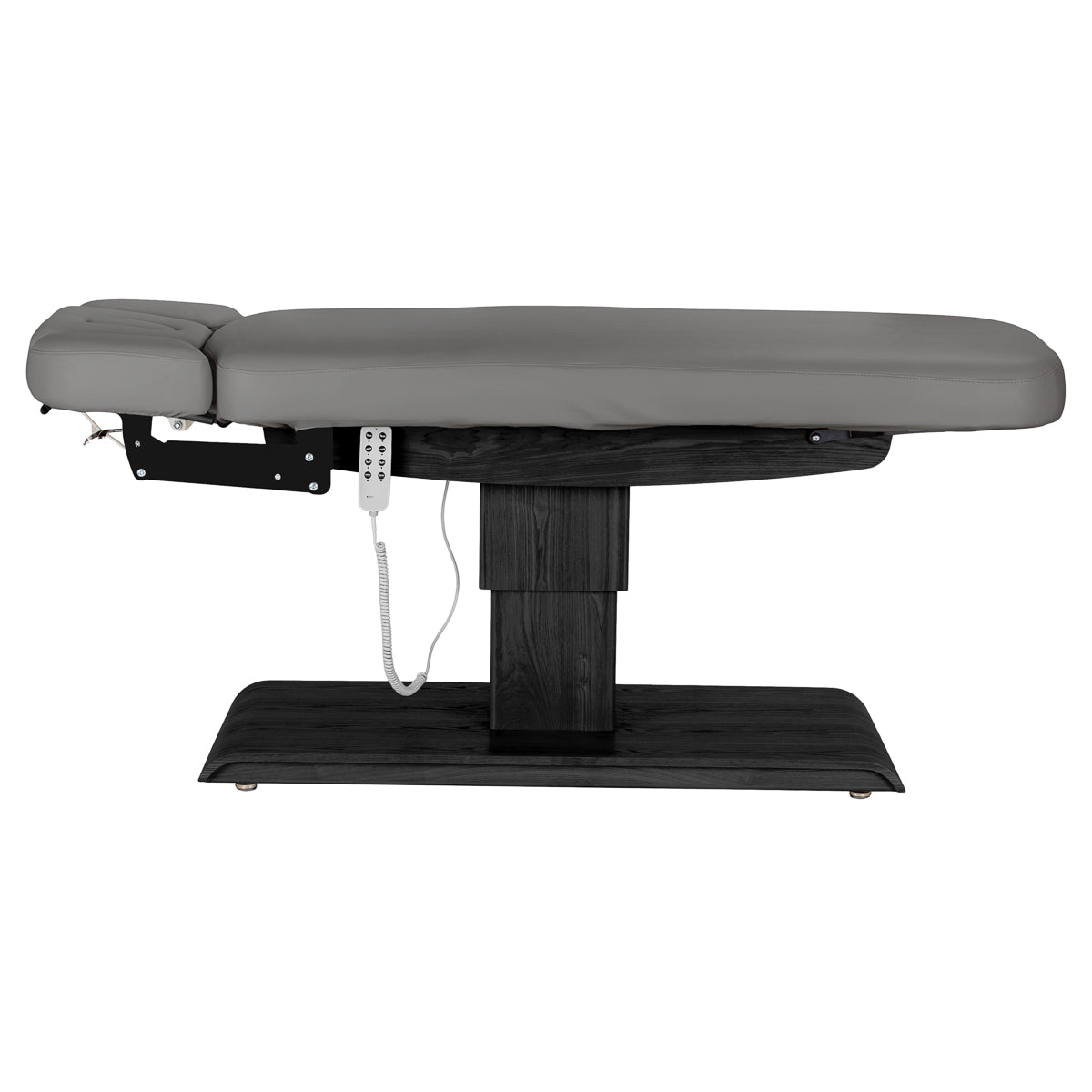 Table SPA Électrique Sillon Relax – Gris, Base Noir · Vue de côté