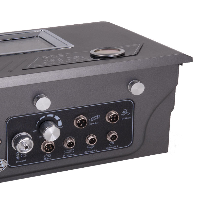 Beauty System 7-in-1 Micro, Sono, Peel, Hot–Cold, Lift, Photon BN-N97 device showing various treatment heads and controls.