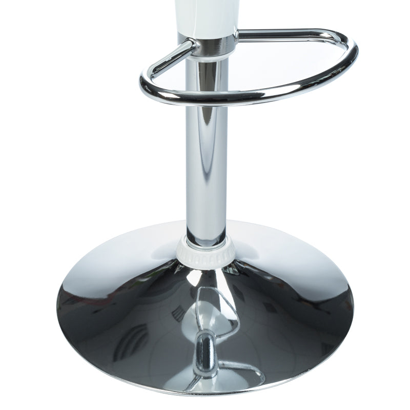White bar stool BX-1002 by Beauty System with a sleek, modern design and a cushioned seat for bar counter seating.