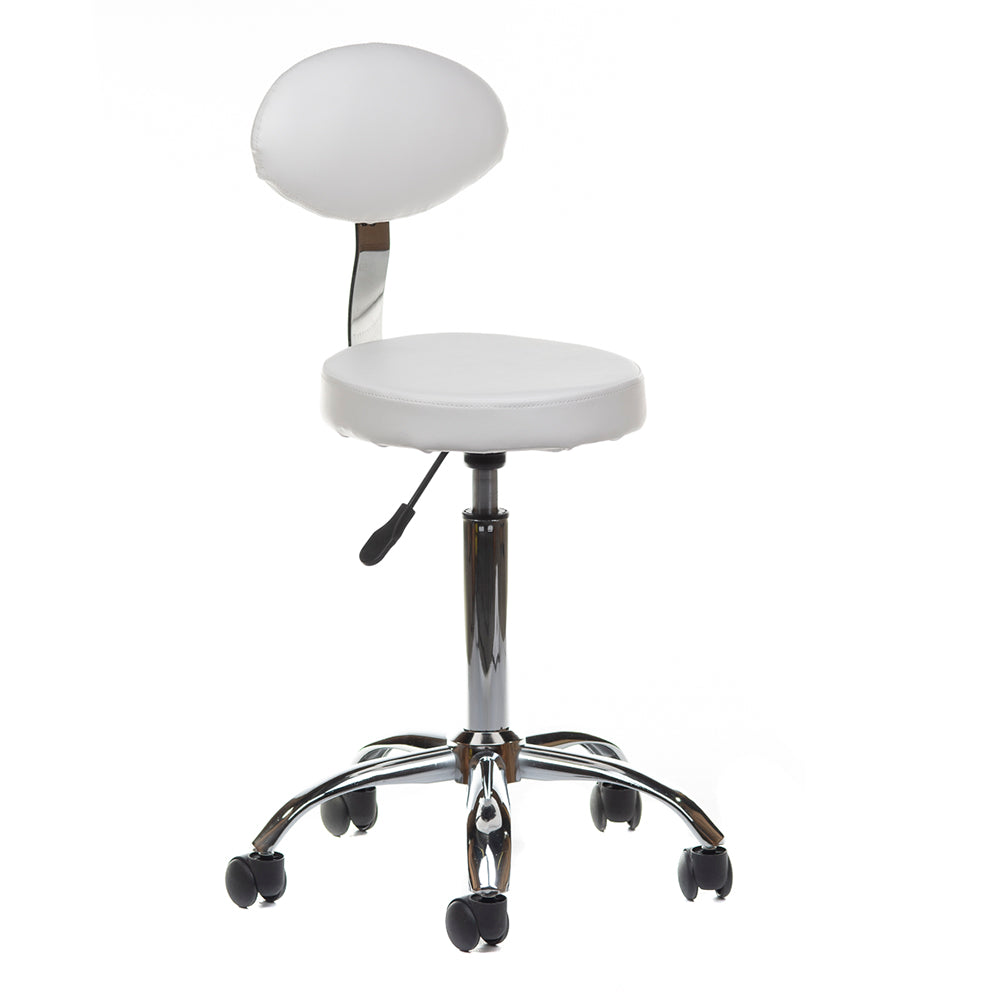 Cosmetic Stool with backrest BH-7289 White - BVShop