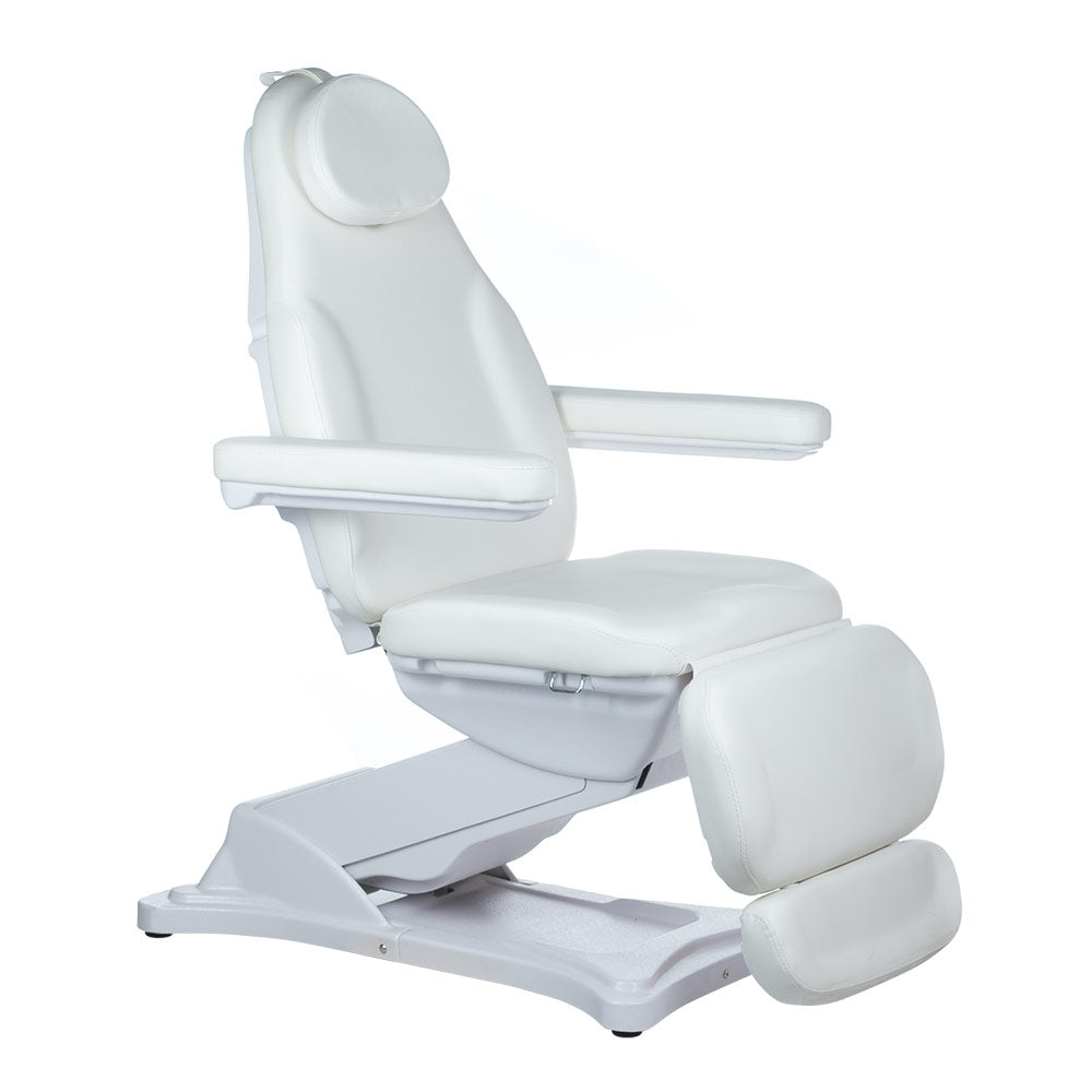 Electric beauty chair MODENA BD-8194 by Beauty System in white, with adjustable height and cushioned upholstery for salon treatments.