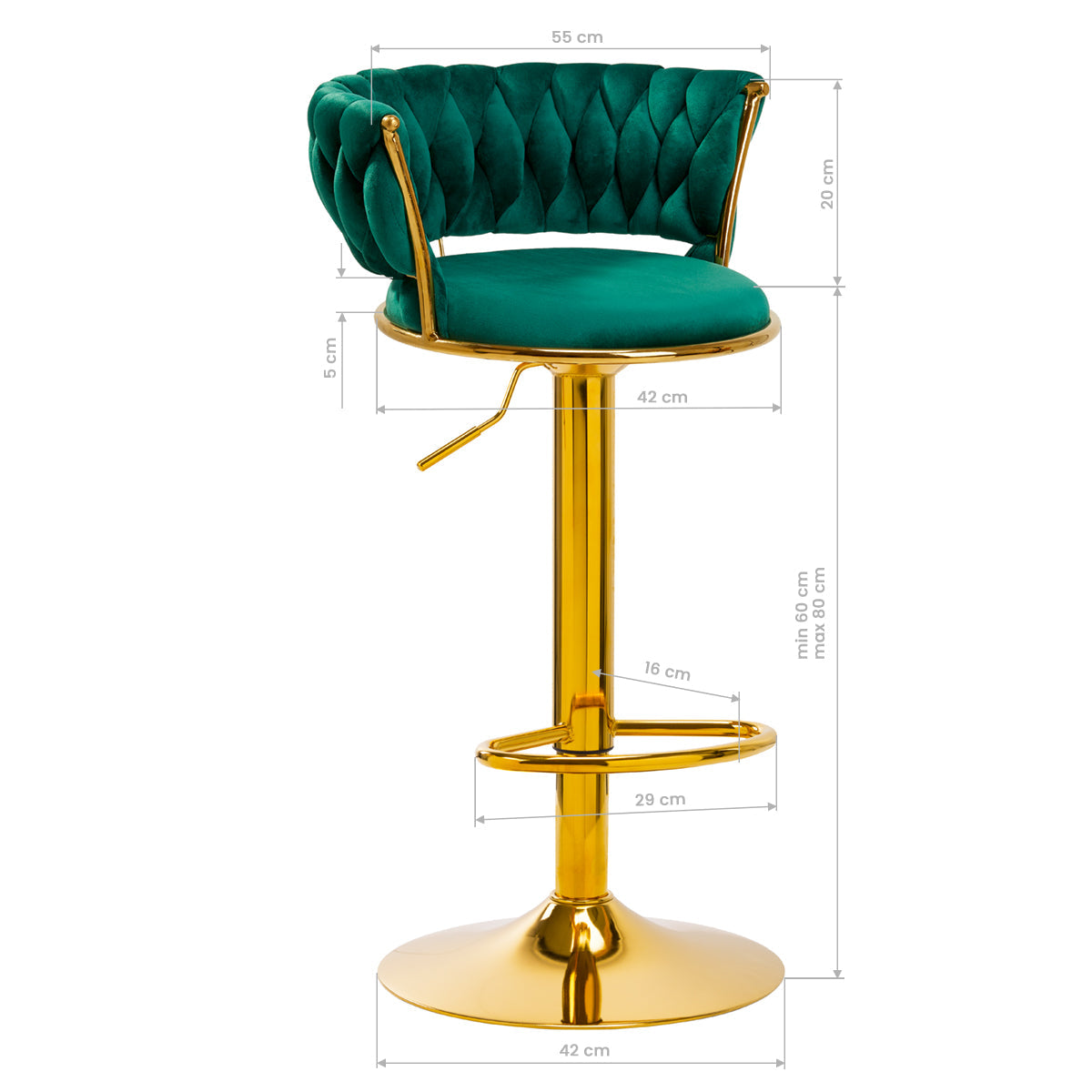4Rico Bar Hocker QS-B313a green velvet - BVShop
