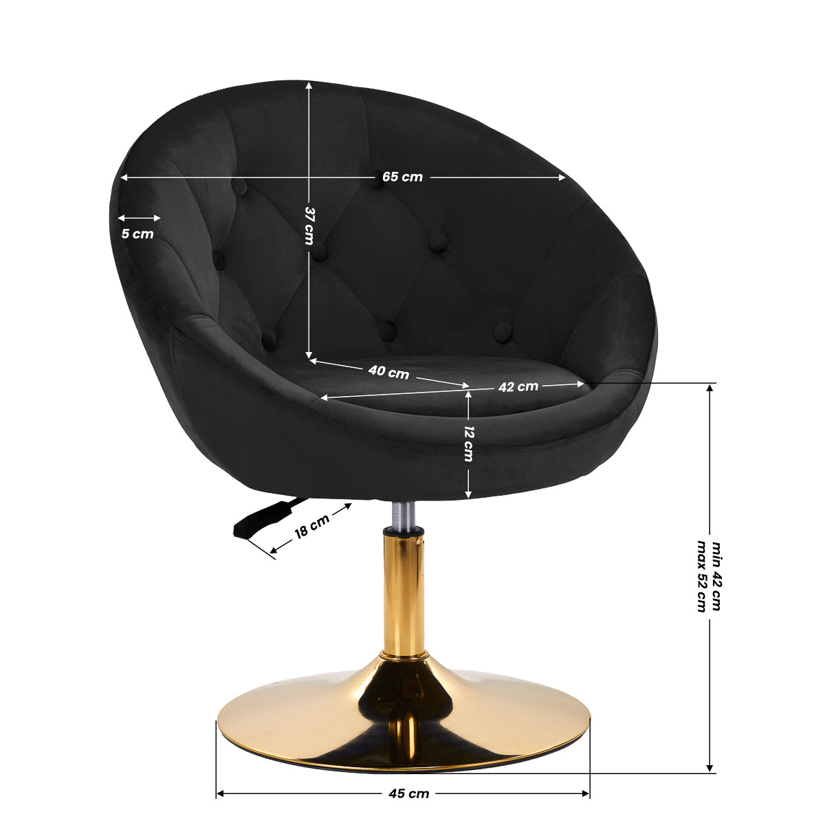 4Rico swivel chair QS-BL12G black - BVShop