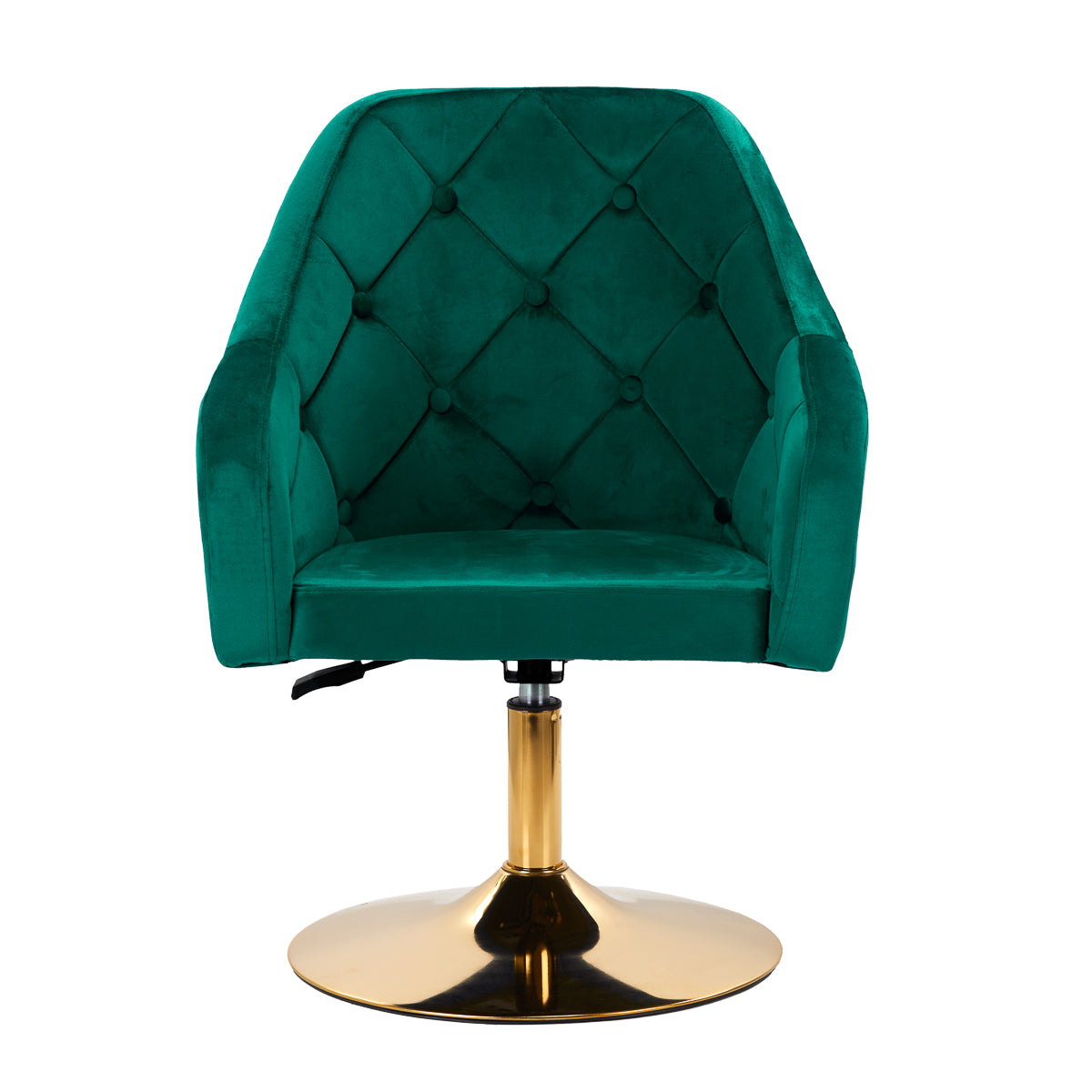 Green 4Rico swivel office chair QS-BL14G with adjustable height and ergonomic design, shown from the side.