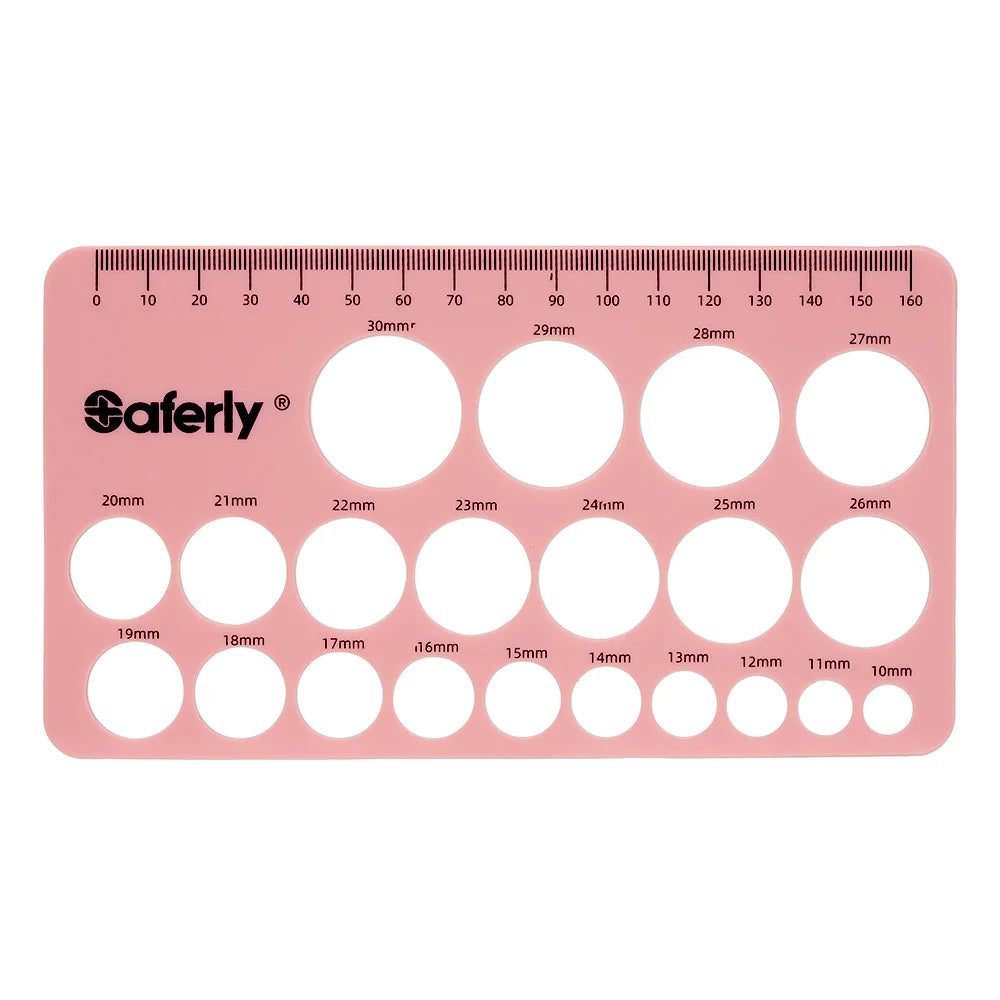 Saferly Silicone Areola Mapping Ruler for precise breast measurements and nipple mapping, flexible and easy to use.