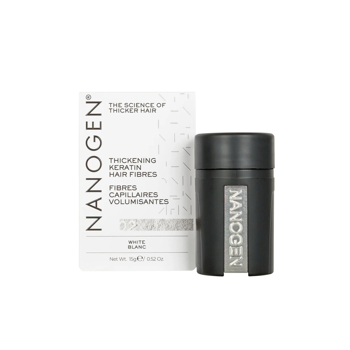 Fibres épaississantes pour cheveux Nanogen blanches