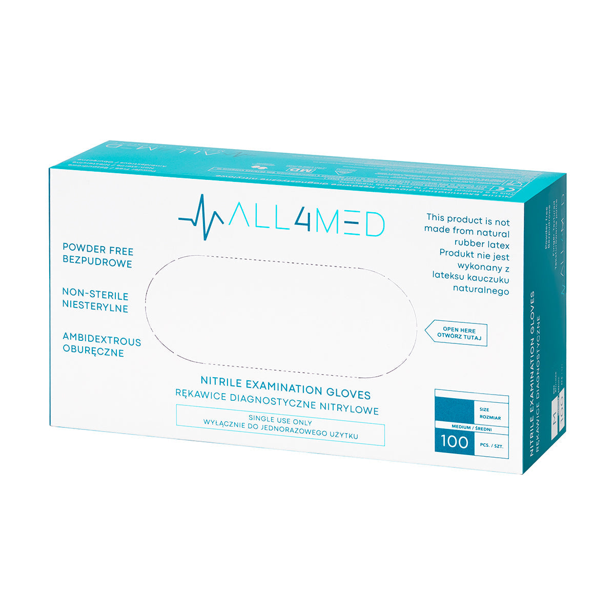 All4med disposable diagnostic nitrile gloves black L 10x100 pieces - BVShop
