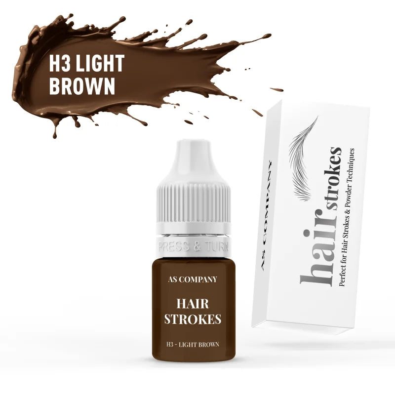 AS Company H3 Light Brown brow pigment 6ml for hairstroke PMU