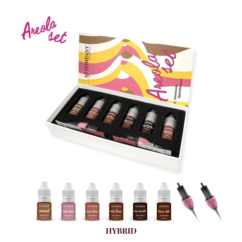 Ensemble de pigments hybrides pour aréole AS COMPANY 6 × 6 ml