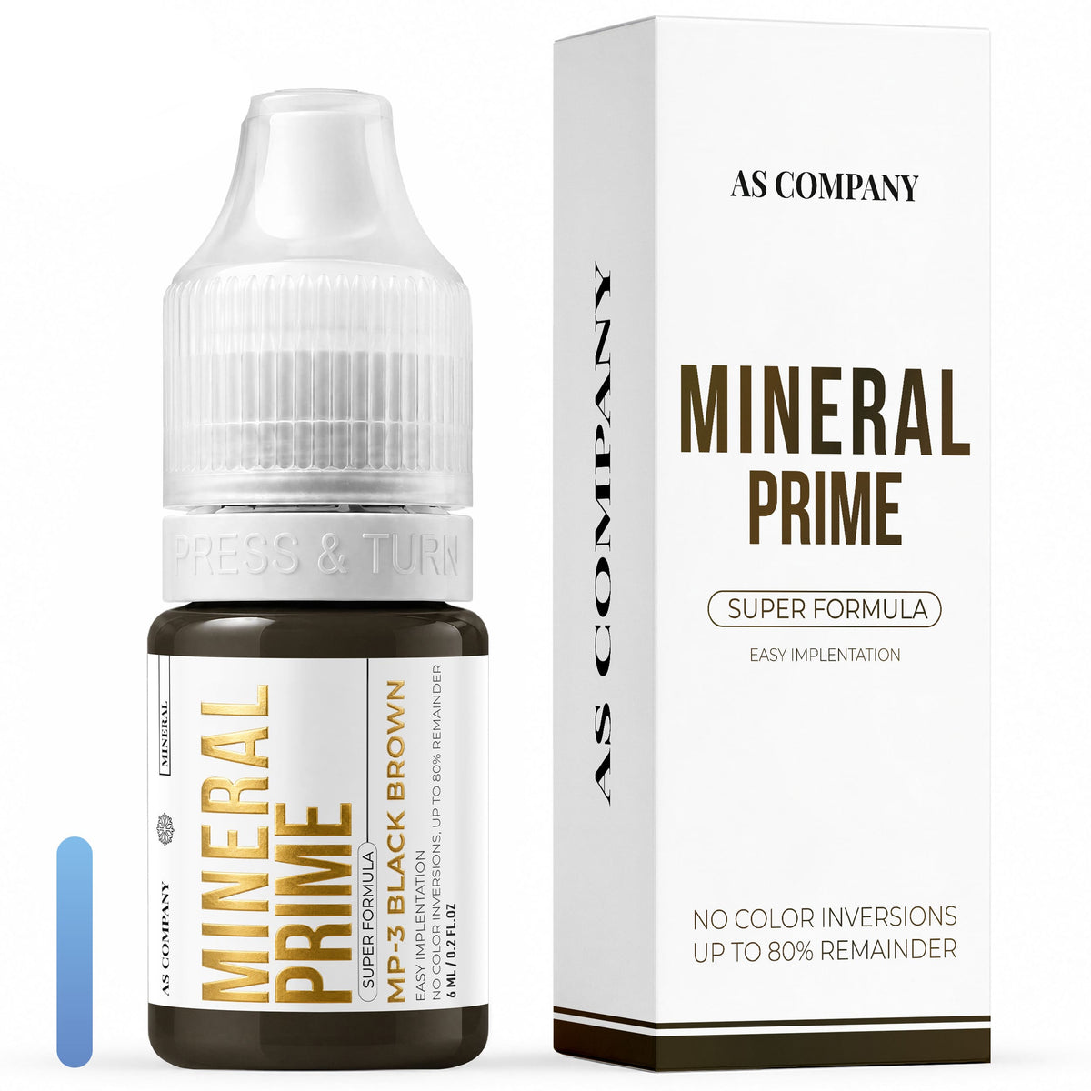AS Company Mineral Prime MP3 Black Brown 6ml PMU pigment with packaging