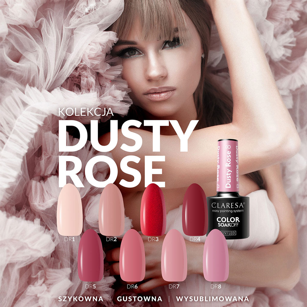 CLARESA Hybrid nail polish DUSTY ROSE 4 -5g - BVShop