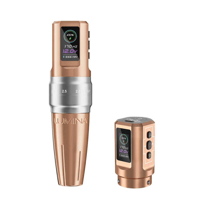 EZ Tattoo P3 Pro Lumina Wireless PMU And Tattoo Machine Champagne Gold - BVShop