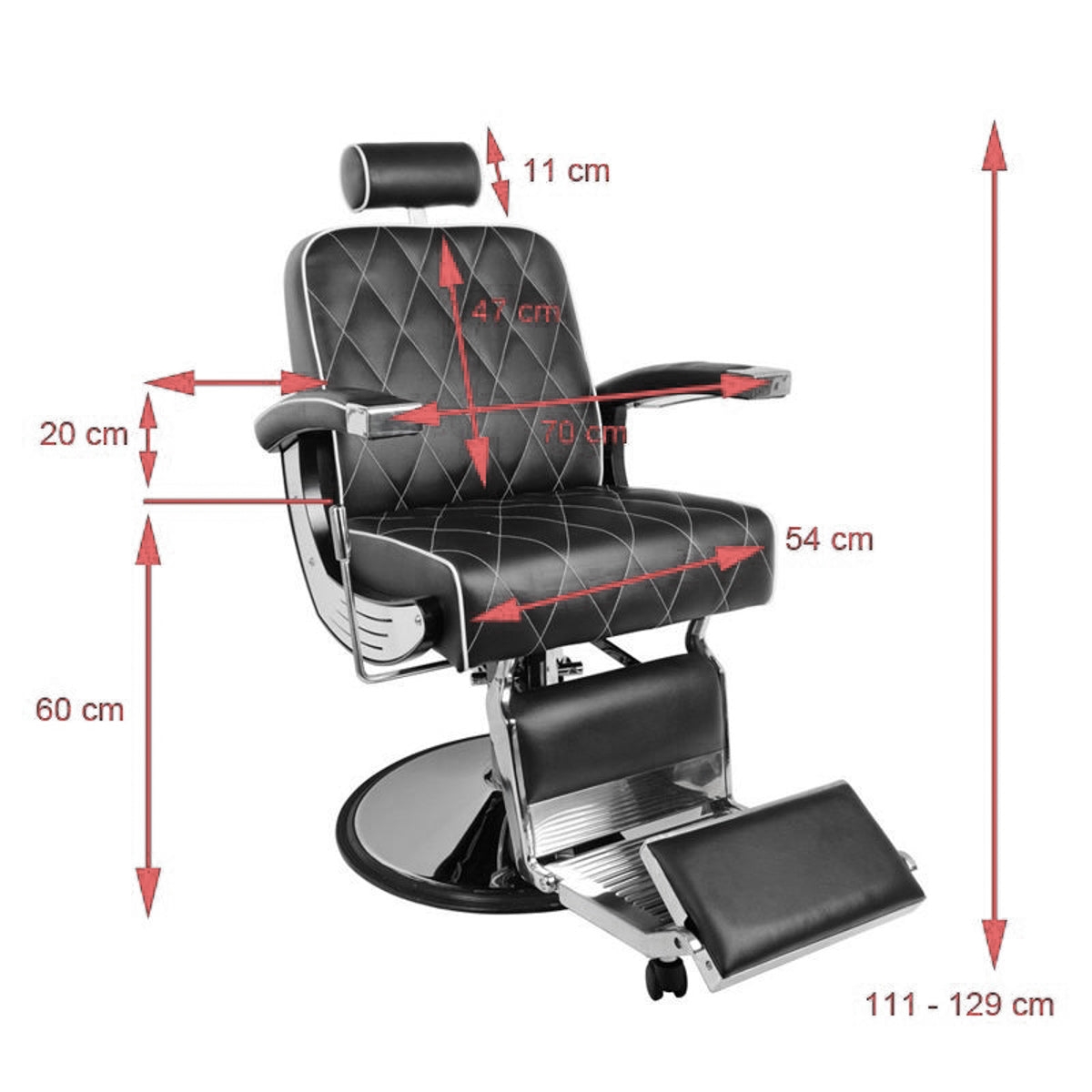 Gabbiano Barber Chair Imperial Black - BVShop