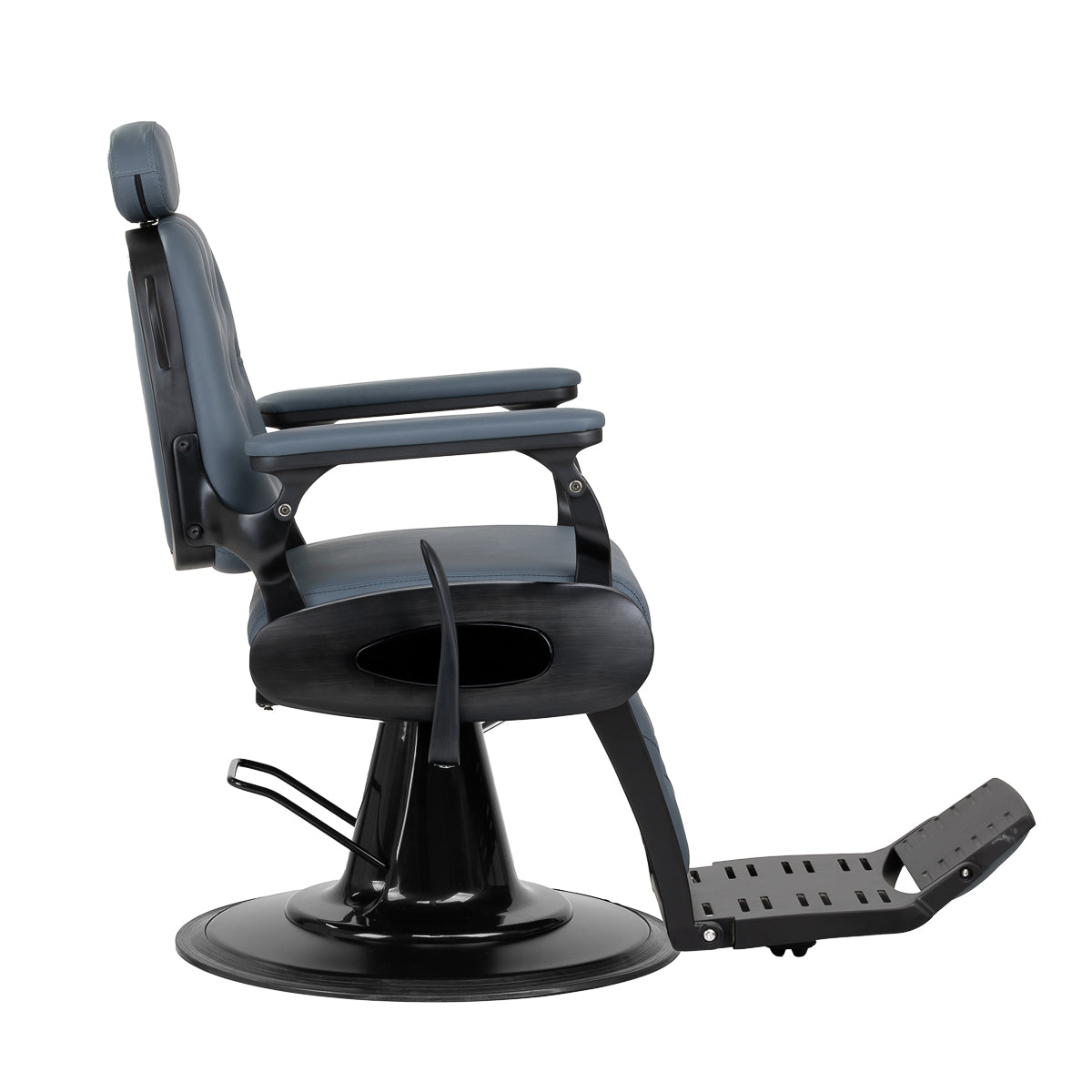 Gabbiano Francesco barber chair in graphite with brushed black frame - BVShop