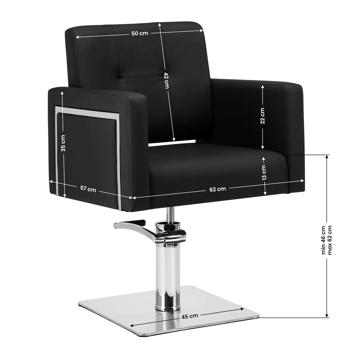 Gabbiano Hairdressing Chair Bergamo Black - BVShop