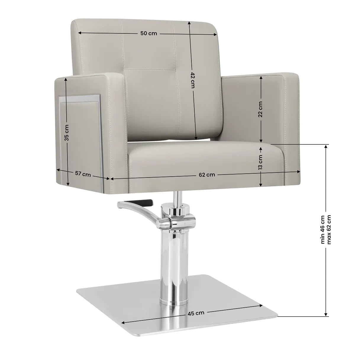 Gabbiano hairdressing chair Bergamo grey - BVShop