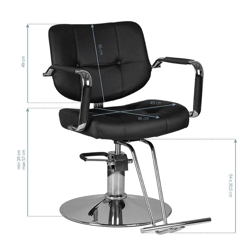 Gabbiano hairdressing chair vigo black - BVShop