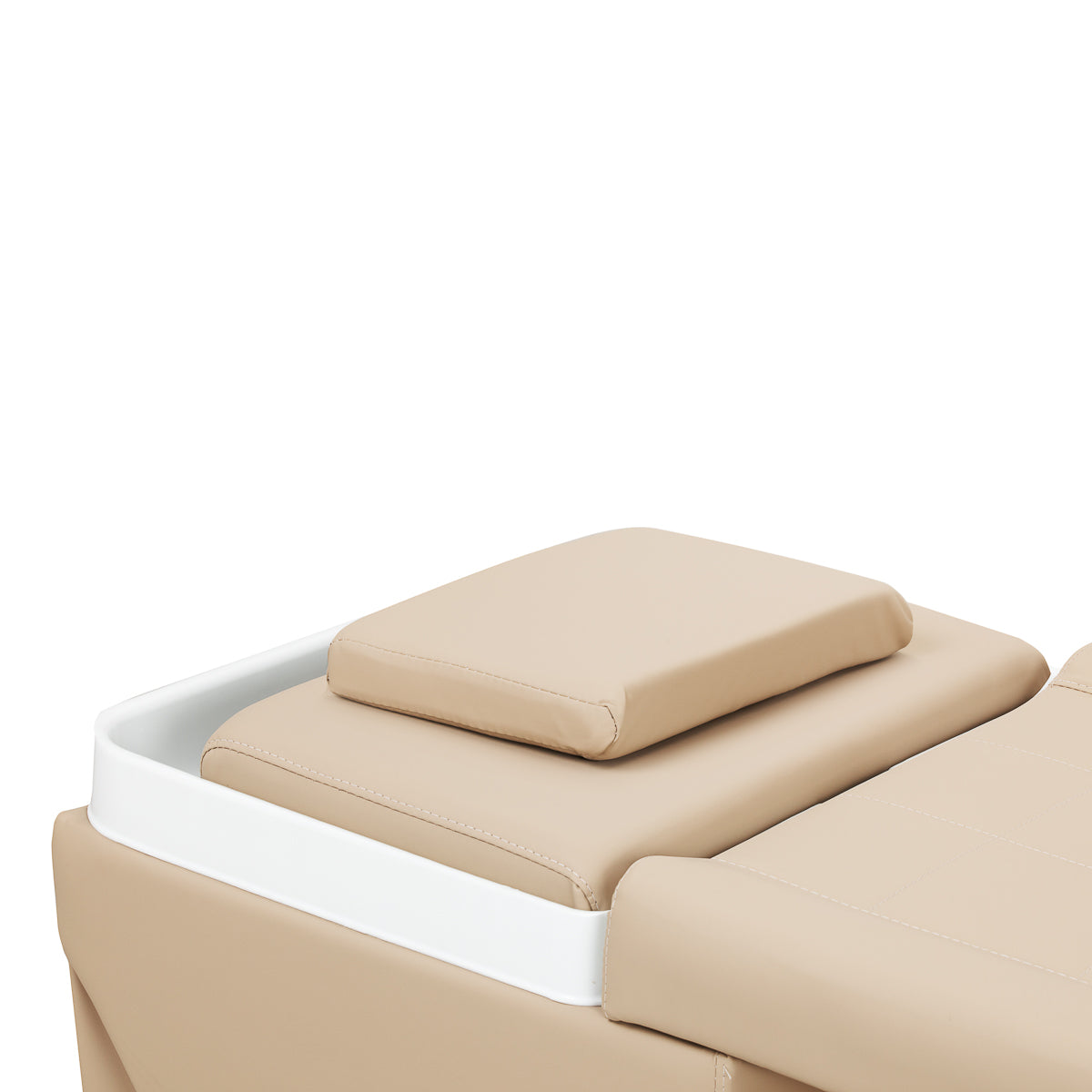 Gabbiano Head Spa Maldives beige hair washing bed with padded cushion and adjustable headrest for comfortable hair treatments