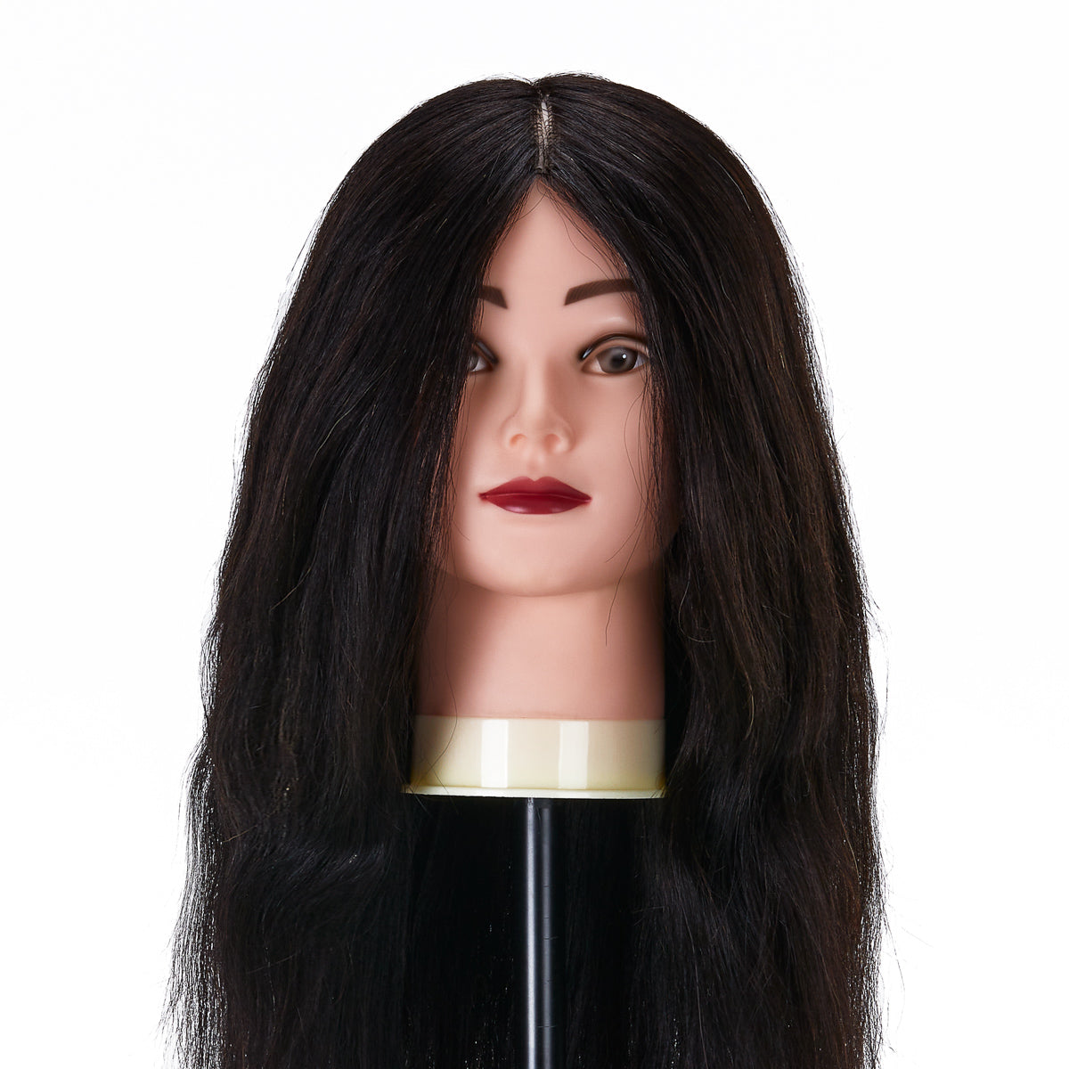 Gabbiano WZ1 hairdressing training head, natural hair, color 1#, length 20" - BVShop