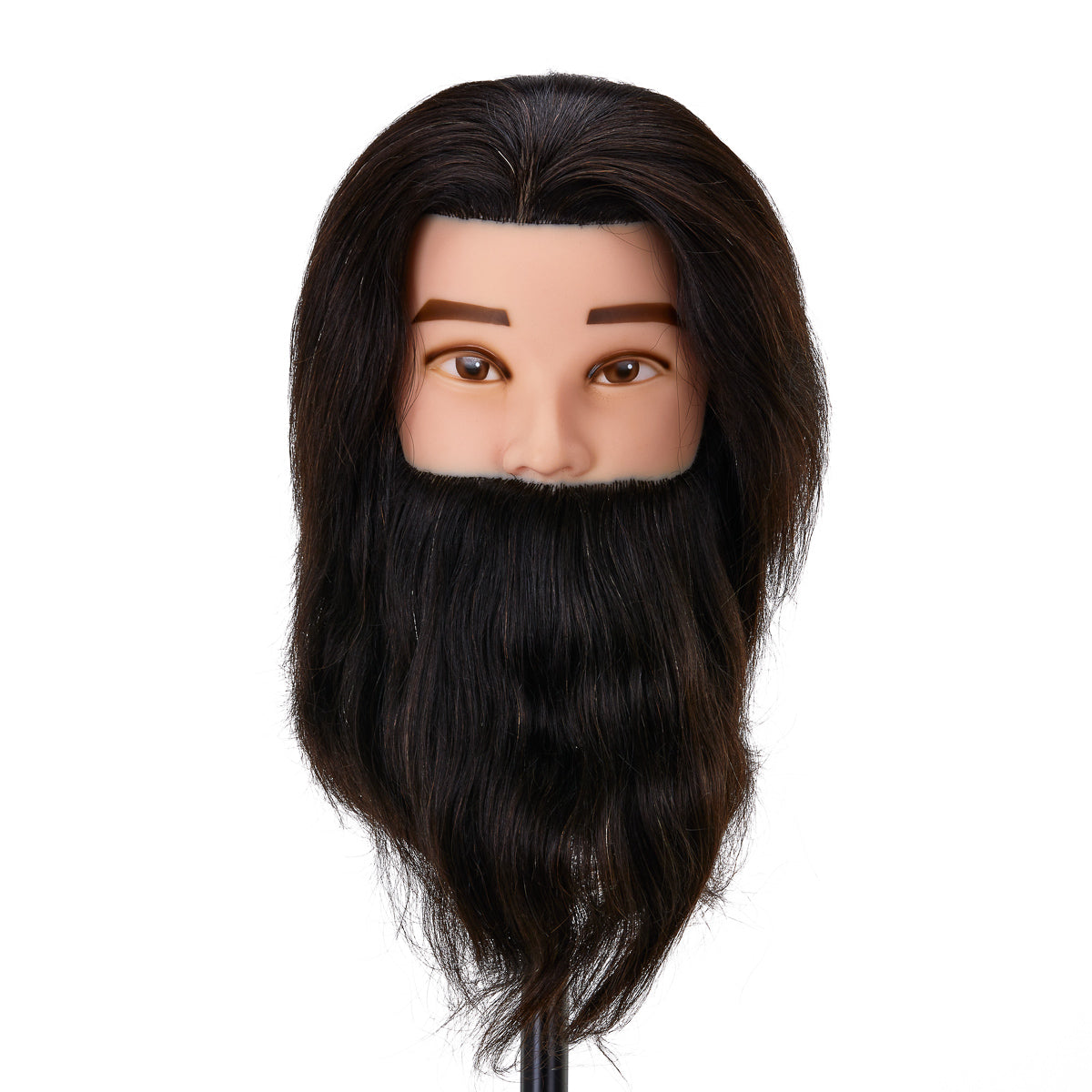 Gabbiano WZ4 training head with beard, natural hair, color 1#, length 8"+6" - BVShop