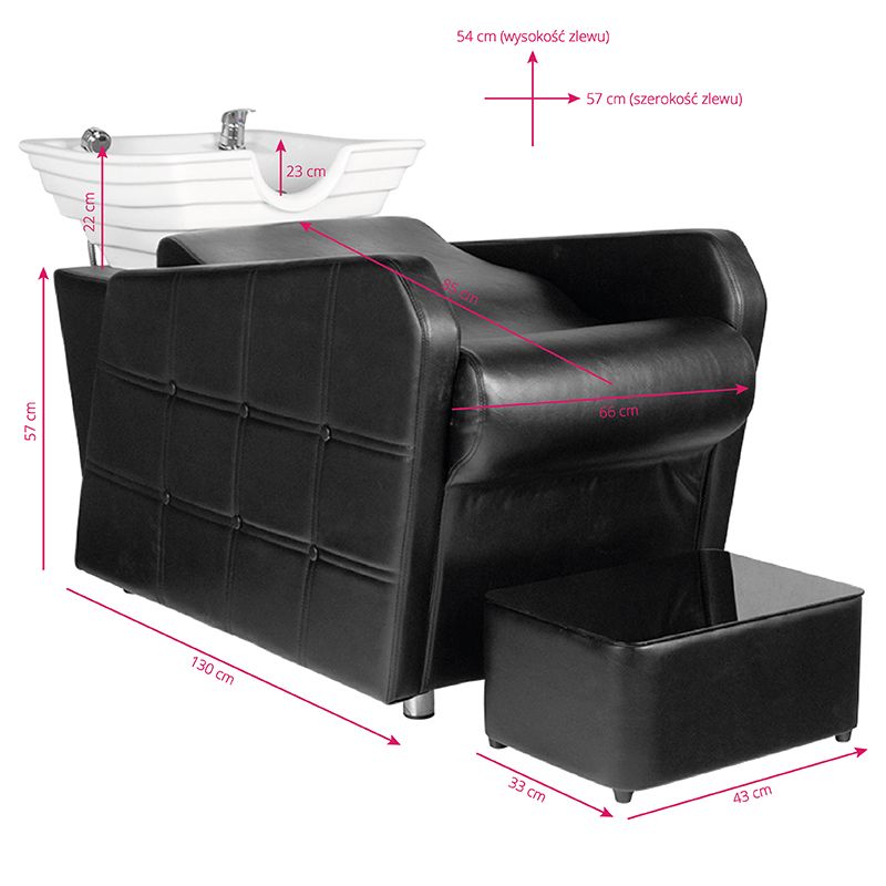 Hair system hsb07 hairdressing wash unit black - BVShop