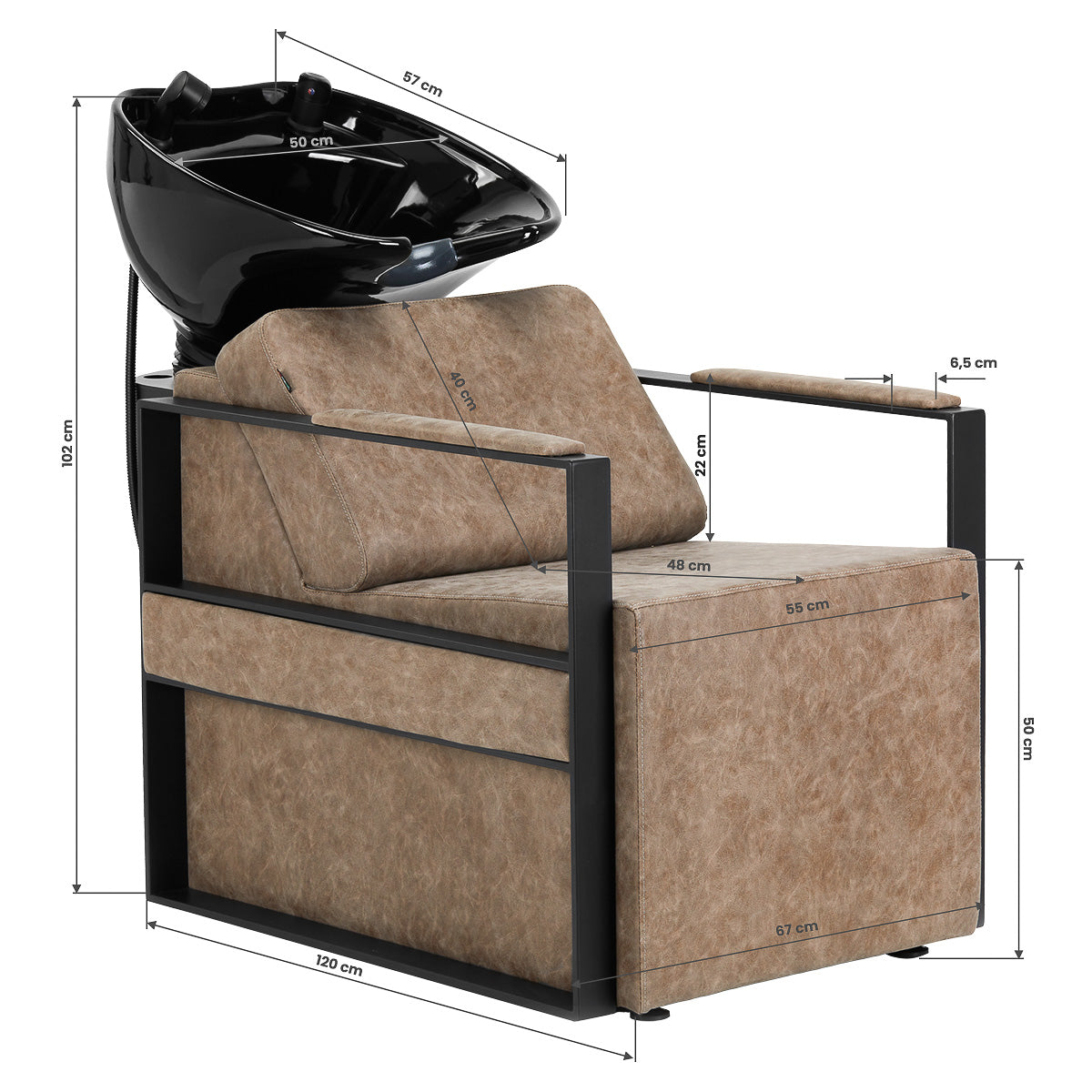 Hairdressing Wash Unit Modena Black Antique - BVShop