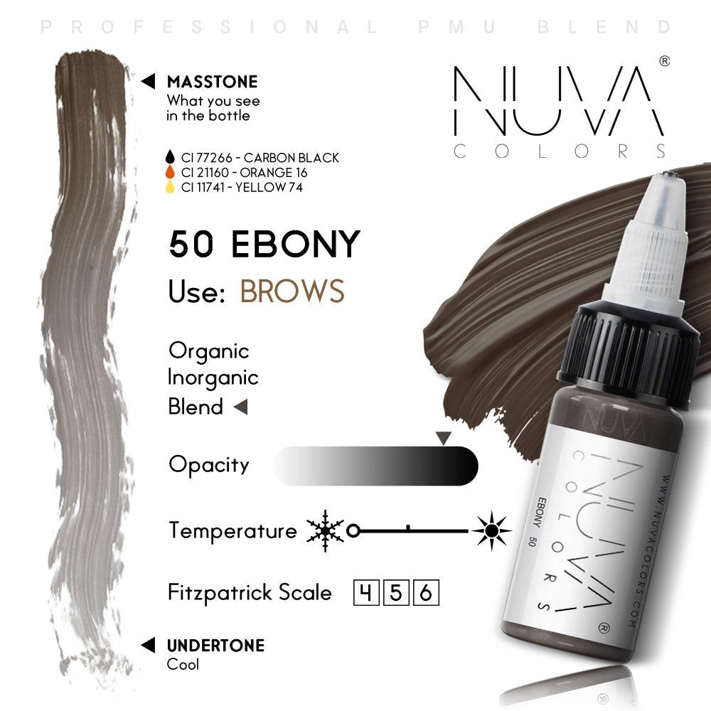 Nuva Colors Eyebrow Pigments 50 EBONY 15ml - BVShop