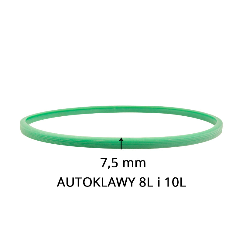Silicone gasket for autoclaves wax 10l and 12l green 7.5mm - BVShop