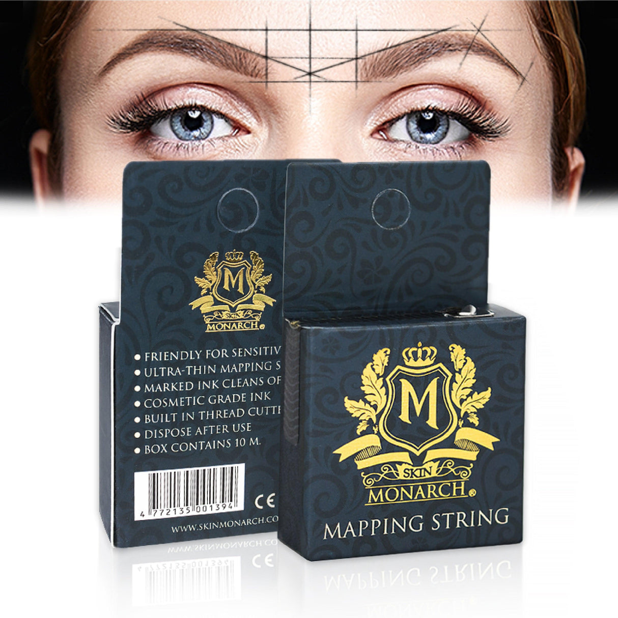 Skin Monarch Pre-Inked String For Brow Mapping White/Brown/Black 1pcs - BVShop