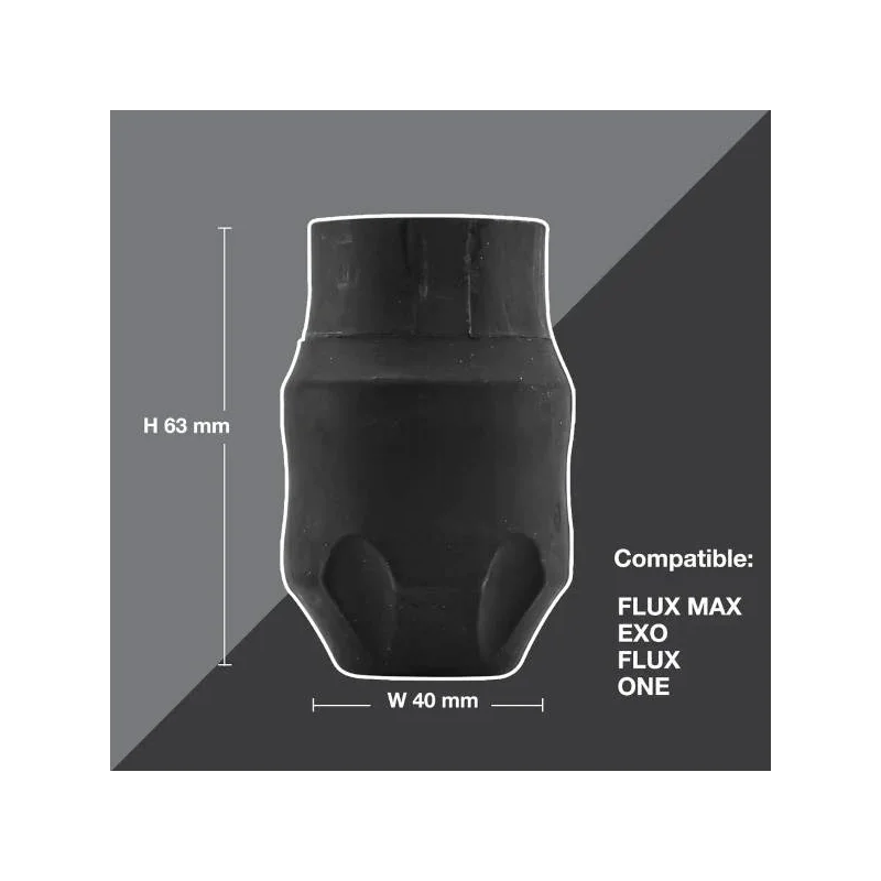 FK Irons Spektra Flux Wide disposable rubber grip, 40mm diameter, shown in the image with textured black surface.
