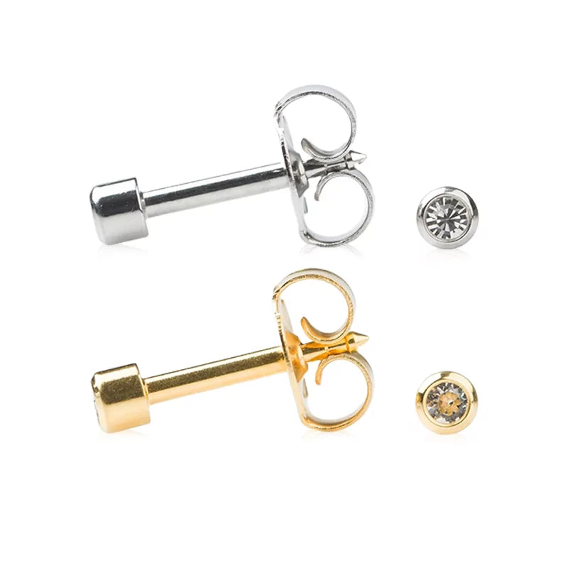 Boucle d'oreille Studex April Crystal Bezel