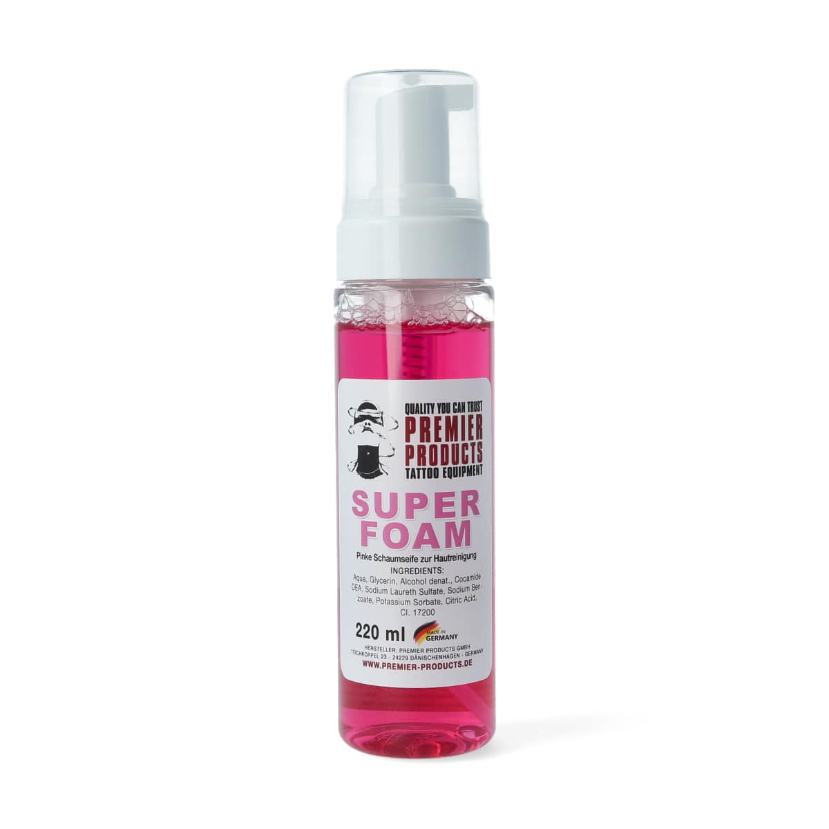 Pink Super Foam 220ml pump bottle