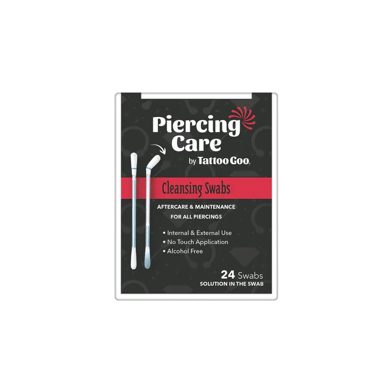 Tattoo Goo Liquid Swabs in a small bottle with applicator tips, designed for cleaning and aftercare of new tattoos.