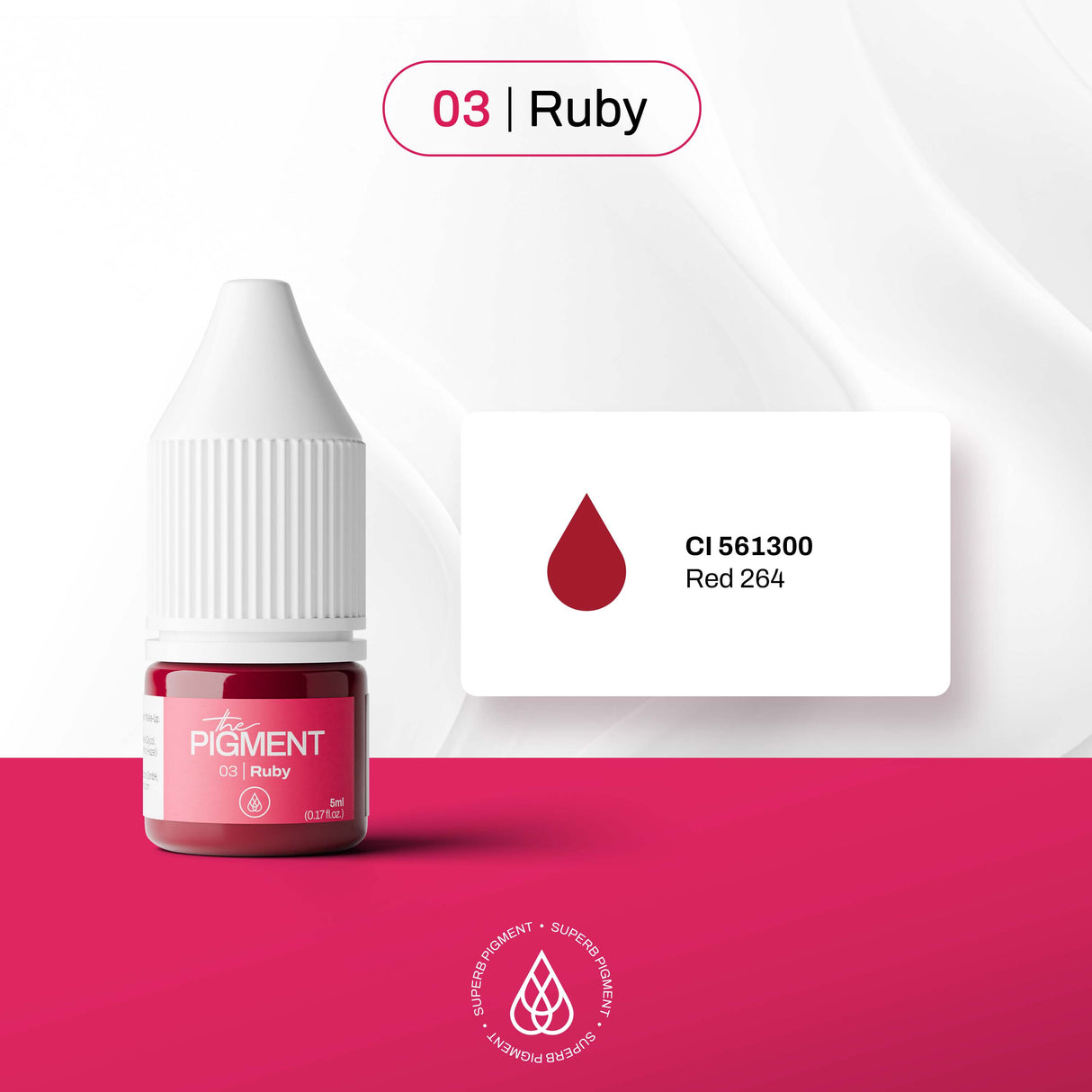 The Pigment 03 Ruby 5ml lip pigment for ombre and shading work