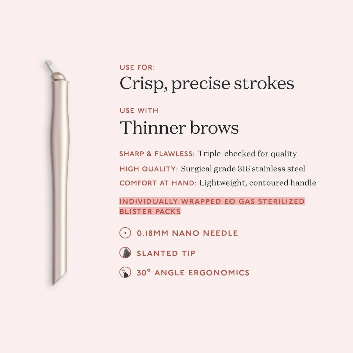 Tina Davies Microblading Pen 16 Curved Nano 10pcs - BVShop