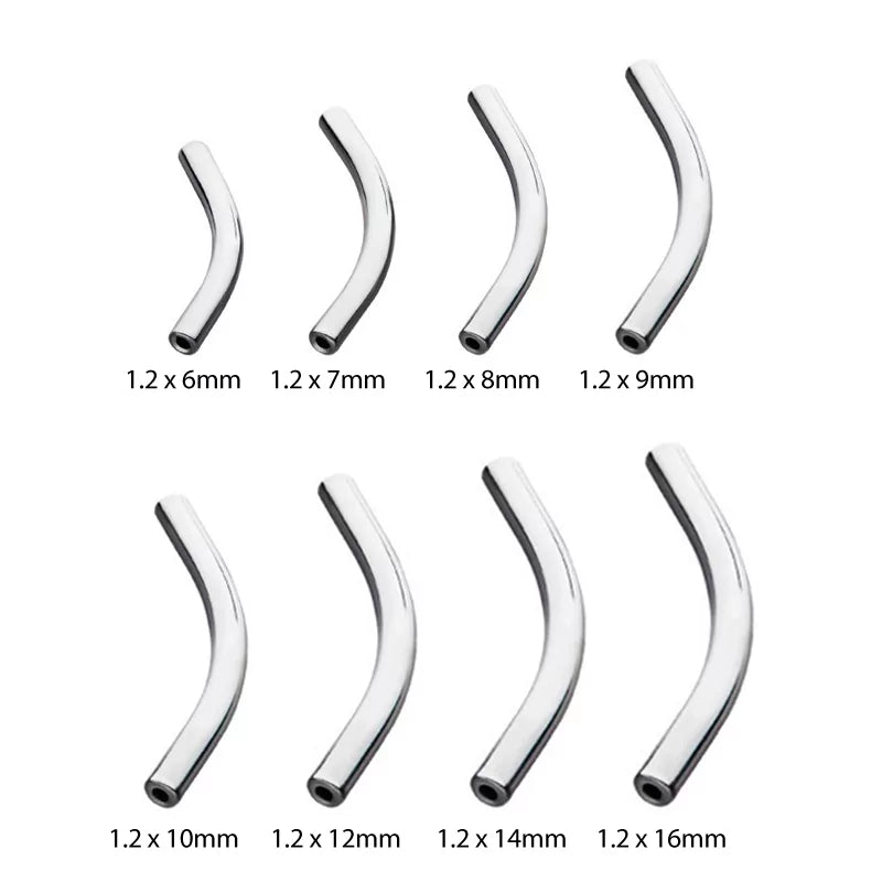 Barre courbée en titane pour piercing