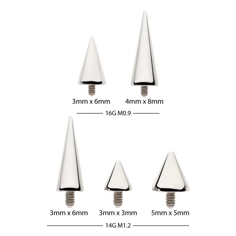 Pointe de labret à pointe en spike en titane