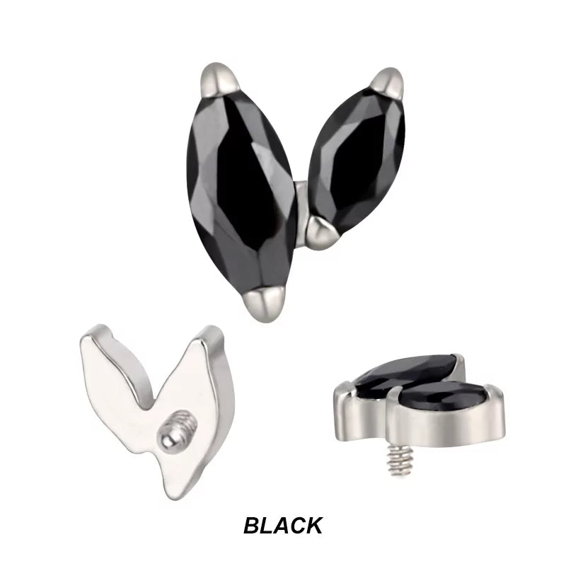 Pointes de piercing en titane avec zircon